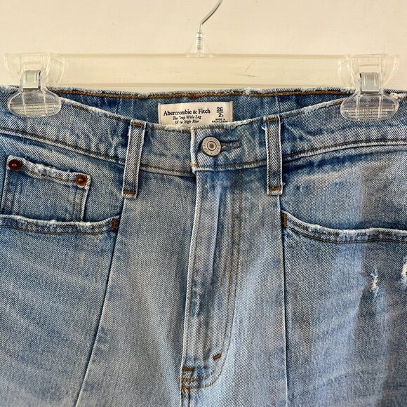 Abercrombie & Fitch Woman's The Crop Wide Leg Ultra High Rise Jeans Sz 26 - Picture 5 of 11